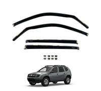 Team HEKO Wind Deflectors for Dacia Duster 2010-2018 Front and Rear Set of Window Deflectors, Accessories UV & Scratch Resistant Acrylic In-Channel Fitting - Air Ventilation & Rain Protection
