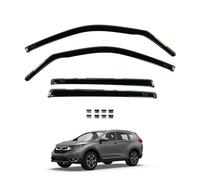 Team HEKO Wind Deflectors for Honda CR-V 2018-2023 Front and Rear Set of Window Deflectors, Accessories Smoked UV & Scratch Resistant Acrylic In-Channel Fitting Air Ventilation & Rain Protection