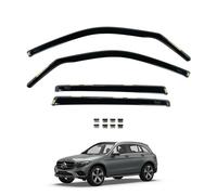 Team HEKO Wind Deflectors for Mercedes GLC 2016-2022 Front and Rear Set of Window Deflectors, Accessories UV & Scratch Resistant Acrylic In-Channel Fitting - Air Ventilation & Rain Protection