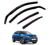 Team HEKO Wind Deflectors for Nissan Qashqai 2021- Front & Rear Set of Window Deflectors Accessories UV & Scratch Resistant Acrylic In-Channel Fitting ISO Certified Air Ventilation & Rain Protection