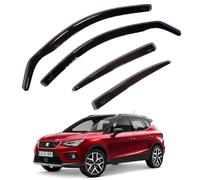 Team HEKO Wind Deflectors for Seat Arona 2017+ Front and Rear Set of Window Deflectors, Accessories Smoked UV & Scratch Resistant Acrylic In-Channel Fitting Air Ventilation & Rain Protection