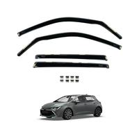 Team HEKO Wind Deflectors for Toyota Corolla 2018+ [Only suitable for hatchback models] Front and Rear Set of Window Deflectors, Accessories Smoked UV & Scratch Resistant Acrylic In-Channel Fitting