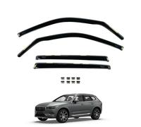 Team HEKO Wind Deflectors for Volvo XC60 2017+ Front and Rear Set of Window Deflectors, Accessories Smoked UV & Scratch Resistant Acrylic In-Channel Fitting Air Ventilation & Rain Protection
