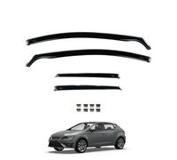Team HEKO Wind Deflectors Seat Leon 2013-2020 [HATCHBACK] Compatible Full Set of Window Deflectors Accessories Smoked UV Scratch Resistant Acrylic In-Channel Fitting Air Ventilation Rain Protection