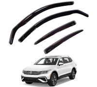 Team HEKO Wind Deflectors VW Tiguan 2016-2024 Compatible Front and Rear Set of Window Deflectors Accessories Smoked UV Scratch Resistant Acrylic In-Channel Fitting Air Ventilation Rain Protection