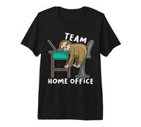 Team Home Office - Sleeping Sloth in The Office Funny Humor Premium T-Shirt