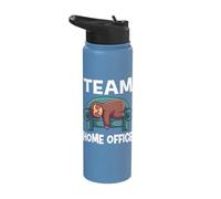 Team Home Office - Sleeping Sloth in The Office Funny Humor Stainless Steel Insulated Water Bottle