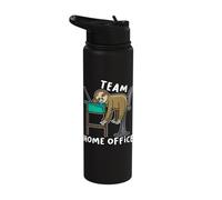 Team Home Office - Sleeping Sloth in The Office Funny Humor Stainless Steel Insulated Water Bottle