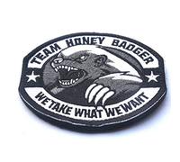 Team Honey Badger Patch Iron Sew on Embroidered Badge Grey Very Practical and Popular Fashion Processed