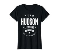 Team Hudson Lifetime Member Funny Name Hudson Value Graphic T-Shirt, Women, Black, XS
