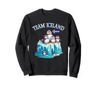 Team Iceland Puffins Cartoon Iceberg Island Flag Souvenir Sweatshirt