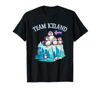 Team Iceland Puffins Cartoon Iceberg Island Flag Souvenir T-Shirt