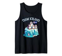 Team Iceland Puffins Cartoon Iceberg Island Flag Souvenir Tank Top