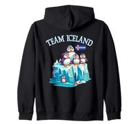Team Iceland Puffins Cartoon Iceberg Island Flag Souvenir Zip Hoodie