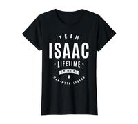 Team Isaac Lifetime Member Funny Name Isaac Value Graphic T-Shirt, Women, Black, L