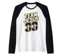 Team Jesus 33 Shirt - Christian Faith Jersey Style Tee Raglan Baseball Tee