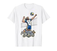 Team Jesus Christ Volleyball Matching Christian Youth Group Value Graphic T-Shirt, Men, White, S