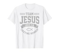 Team Jesus John 3:16 - Lifetime Member Christian Value Graphic T-Shirt, Men, White, M