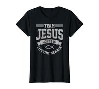 Team Jesus John 3:16 - Lifetime Member Christian Value Graphic T-Shirt, Women, Black, S