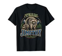 Team Jimothy Vintage Varsity Raccoon Funny Trash Panda Meme Value Graphic T-Shirt, Men, Black, L