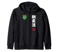 Team Karate Goju Ryu Brazil Flag Kanji Japanese Martial Arts Zip Hoodie