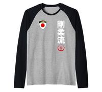 Team Karate Goju Ryu Japan Flag Kanji Japanese Martial Arts Raglan Baseball Tee
