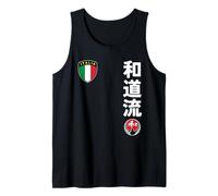 Team Karate Wado Ryu Italy Flag Kanji Japanese Martial Arts Tank Top