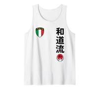 Team Karate Wado Ryu Italy Flag Kanji Japanese Martial Arts Tank Top
