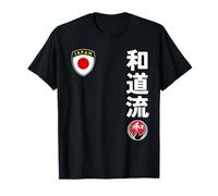 Team Karate Wado Ryu Japan Flag Kanji Japanese Martial Arts T-Shirt