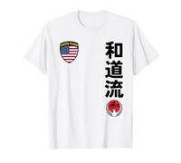 Team Karate Wado Ryu USA Flag Kanji Japanese Martial Arts T-Shirt