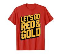 Team Let's GO RED & Gold Vibes Only Summer Camp War Game Day T-Shirt