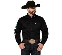 Team Logo Twill Fitted Shirt, Black/Mexico, Large