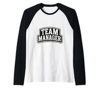 Team Manager Varsity Style Text Mens Womens Raglan Baseball Tee