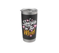 Team Mudding ATV Princess Even in Mud Run Funny Stainless Steel Insulated Tumbler