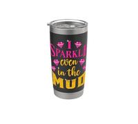 Team Mudding ATV Princess Even in Mud Run Funny Stainless Steel Insulated Tumbler