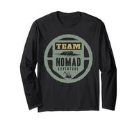 Team Nomad Adventure Circle Emblem for Outdoor Explorers Long Sleeve T-Shirt