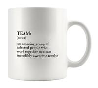 Team Noun Definition Mug Coworker Gifts For Team Members Employees From Boss Employer Manager Inspirational Motivational Gifts Novelty Drinkware Ceramic Mug (White, 11 oz)
