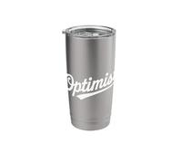 Team Optimist Script Retro Typography Word Design Stainless Steel Insulated Tumbler