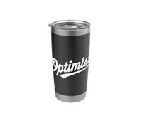 Team Optimist Script Retro Typography Word Design Stainless Steel Insulated Tumbler