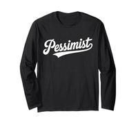 Team Pessimist Script Retro Typography Word Design Long Sleeve T-Shirt