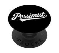 Team Pessimist Script Retro Typography Word Design PopSockets Adhesive PopGrip