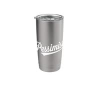 Team Pessimist Script Retro Typography Word Design Stainless Steel Insulated Tumbler