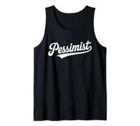 Team Pessimist Script Retro Typography Word Design Tank Top