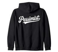 Team Pessimist Script Retro Typography Word Design Zip Hoodie
