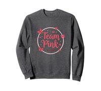 Team Pink Its a Girl Baby Shower Butterfly Celebration Sweatshirt, Adult Unisex, Dark Heather Grey, XXL