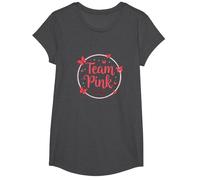 Team Pink Its a Girl Baby Shower Butterfly Celebration T-Shirt, Girls, Dark Heather Grey, Large