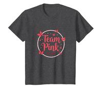 Team Pink Its a Girl Baby Shower Butterfly Celebration T-Shirt, Kids, Dark Heather Grey, 3 Years