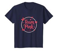 Team Pink Its a Girl Baby Shower Butterfly Celebration T-Shirt, Kids, Navy, 12 Years
