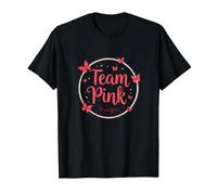 Team Pink Its a Girl Baby Shower Butterfly Celebration T-Shirt, Men, Black, 5XL