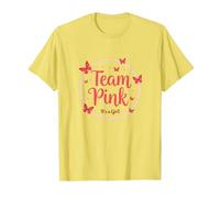 Team Pink Its a Girl Baby Shower Butterfly Celebration T-Shirt, Men, Lemon, L